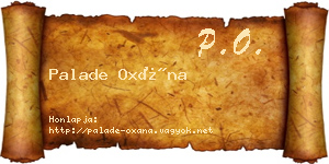 Palade Oxána névjegykártya